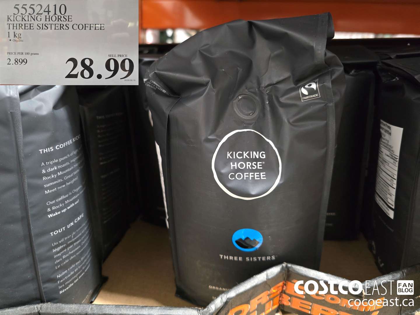 5552410 KICKING HORSE THREE SISTERS COFFEE 1 KG $28.99