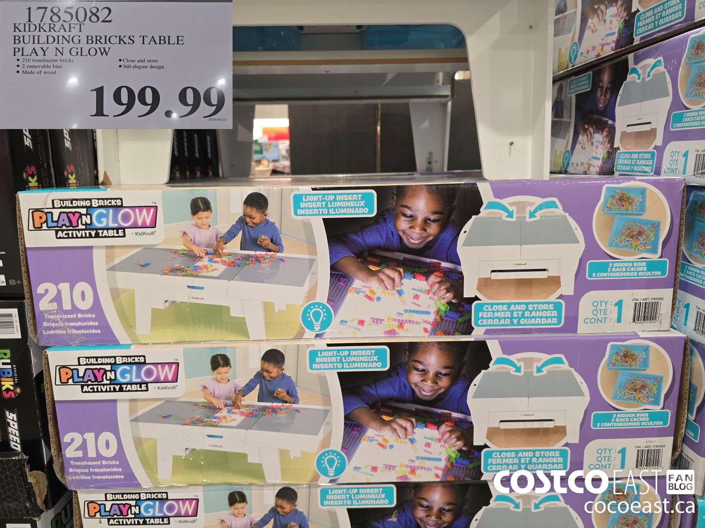 1785082 KIDKRAFT BUILDING BRICKS TABLE PLAY N GLOW $199.99