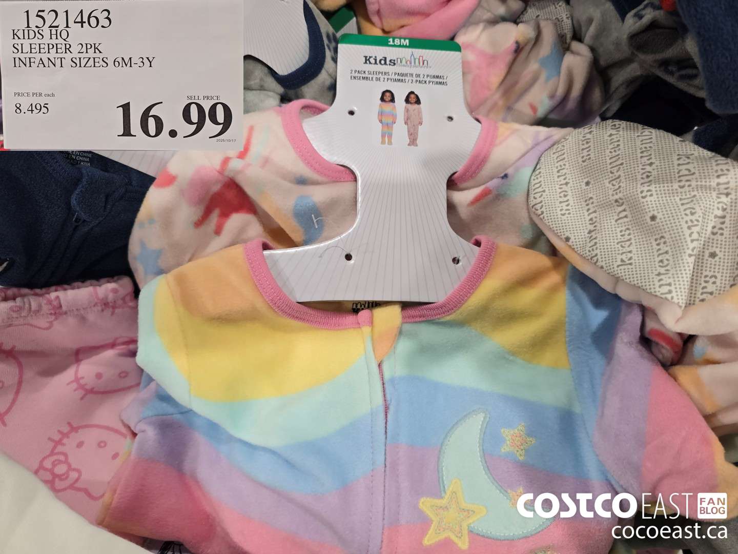 1521463 KIDS HQ 2PK SLEEPER INFANT SIZES 6M-3Y $16.99