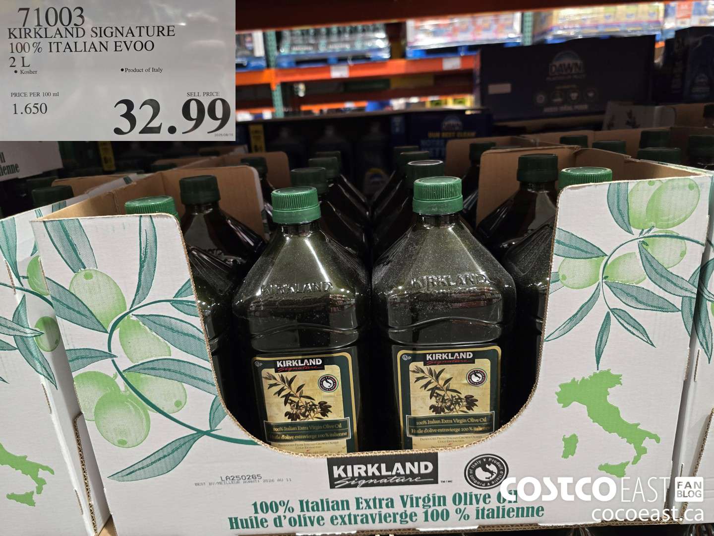 71003 KIRKLAND SIGNATURE 100% ITALIAN EVOO 2L $32.99