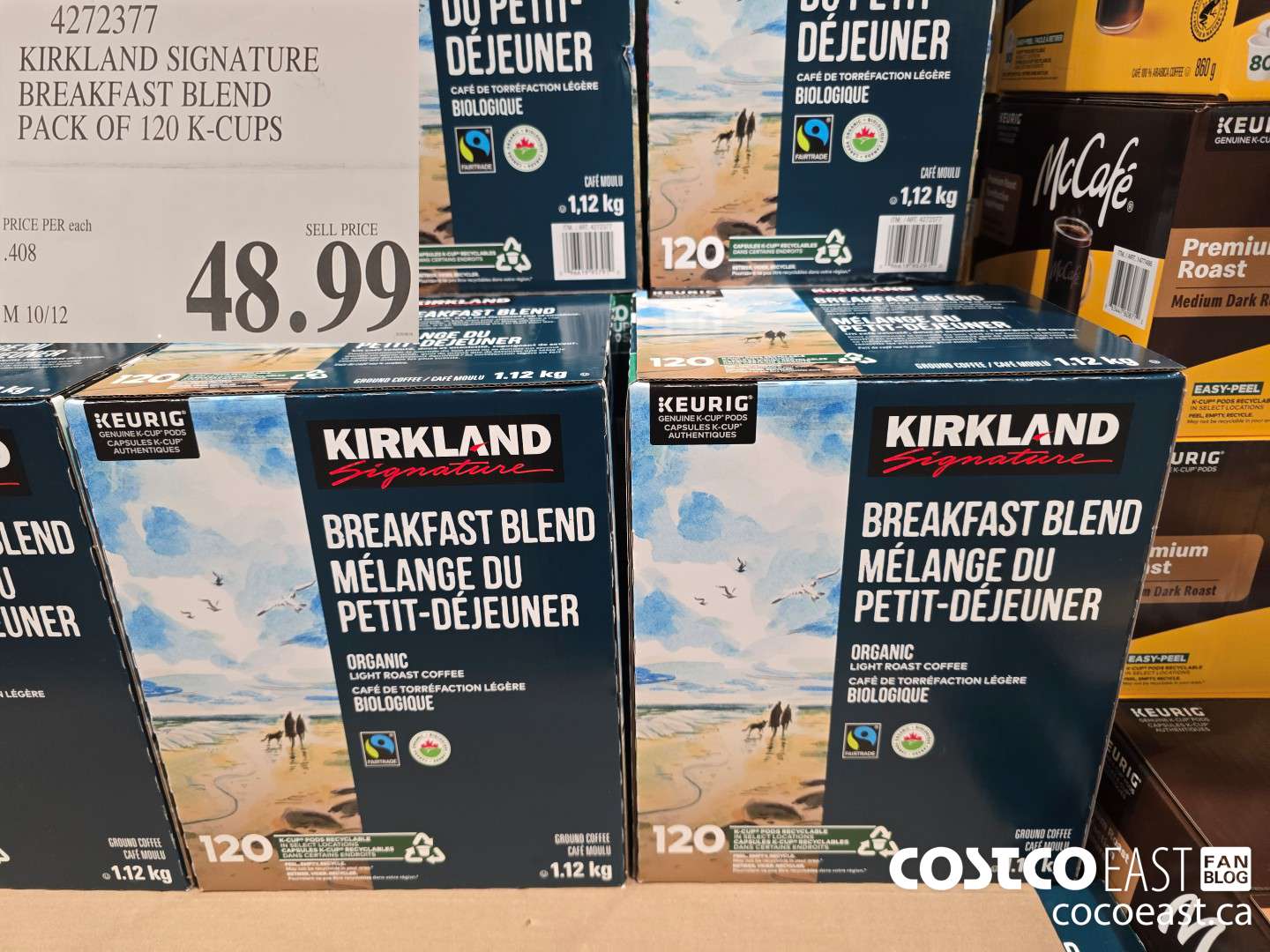 4272377 KIRKLAND SIGNATURE BREAKFAST BLEND PACK OF 120 K-CUPS $48.99