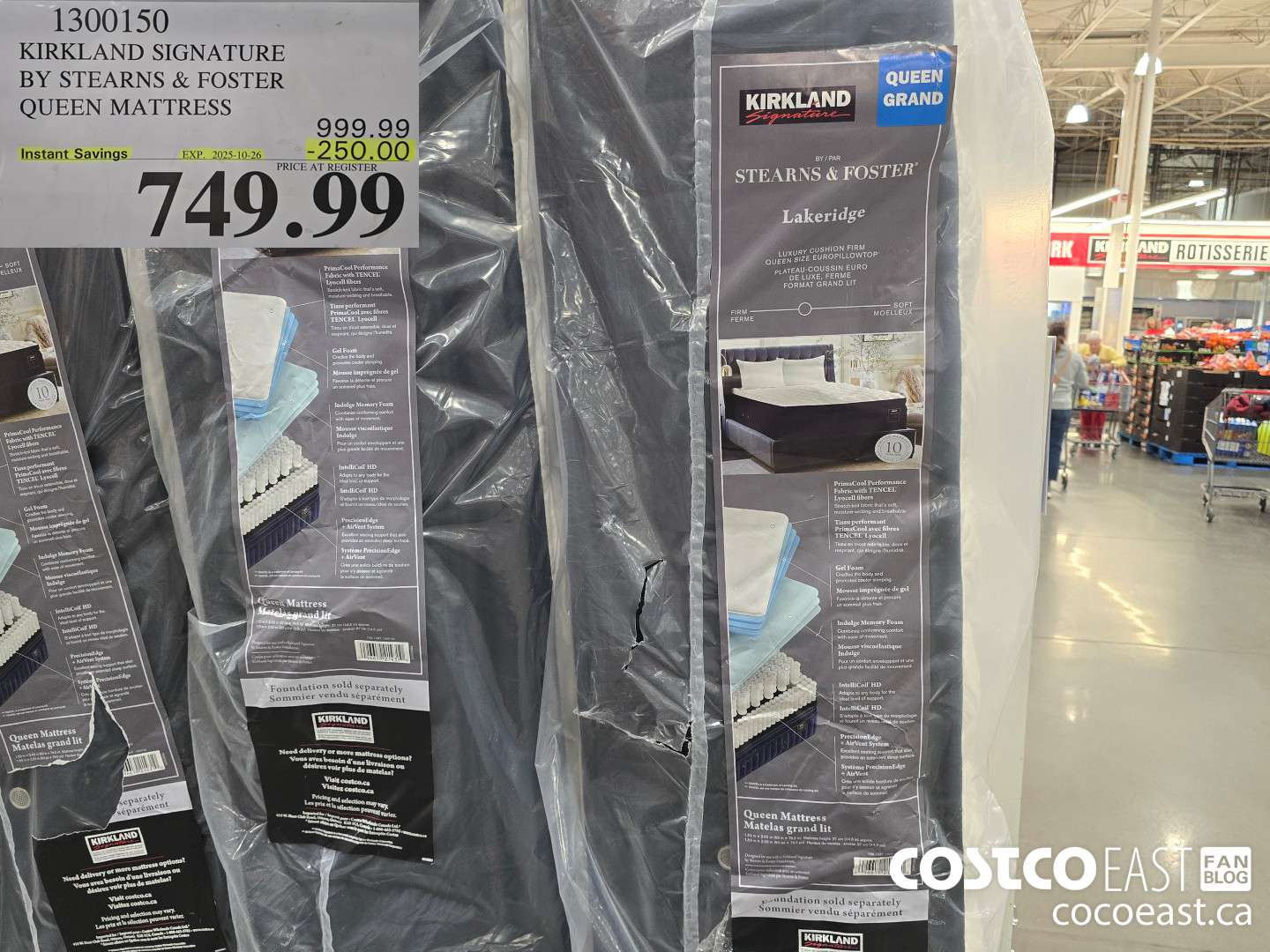 1300150 KIRKLAND SIGNATURE BY STEARNS & FOSTER QUEEN MATTRESS ($250.00 INSTANT SAVINGS EXPIRES ON 2025-10-26) $749.99