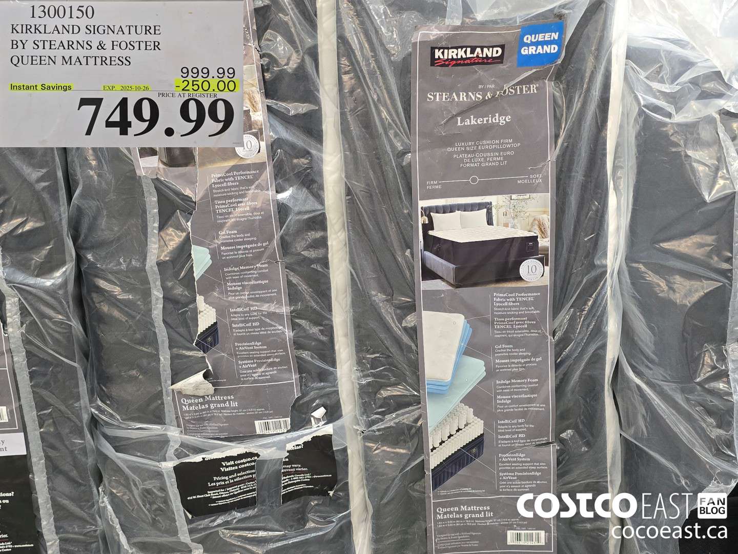 1300150 KIRKLAND SIGNATURE BY STEARNS & FOSTER QUEEN MATTRESS ($250.00 INSTANT SAVINGS EXPIRES ON 2025-10-26) $749.99