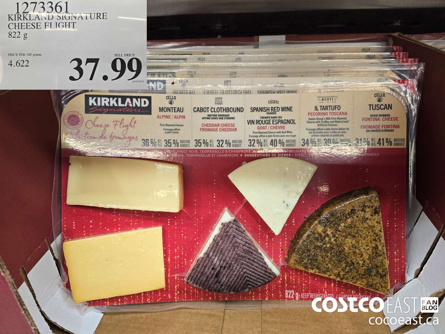 1273361 KIRKLAND SIGNATURE CHEESE FLIGHT 822 G $37.99