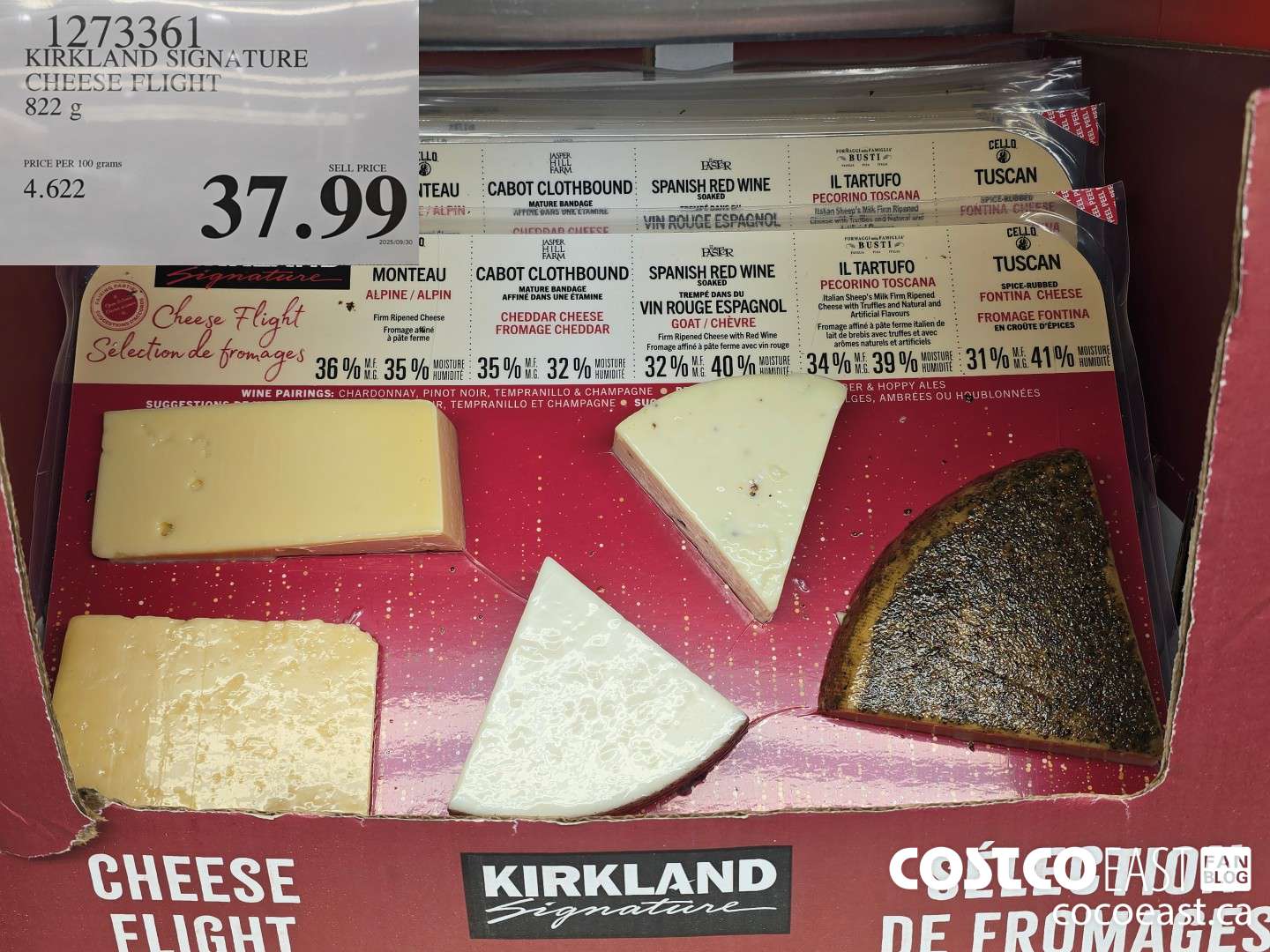 1273361 KIRKLAND SIGNATURE CHEESE FLIGHT 822 G $37.99