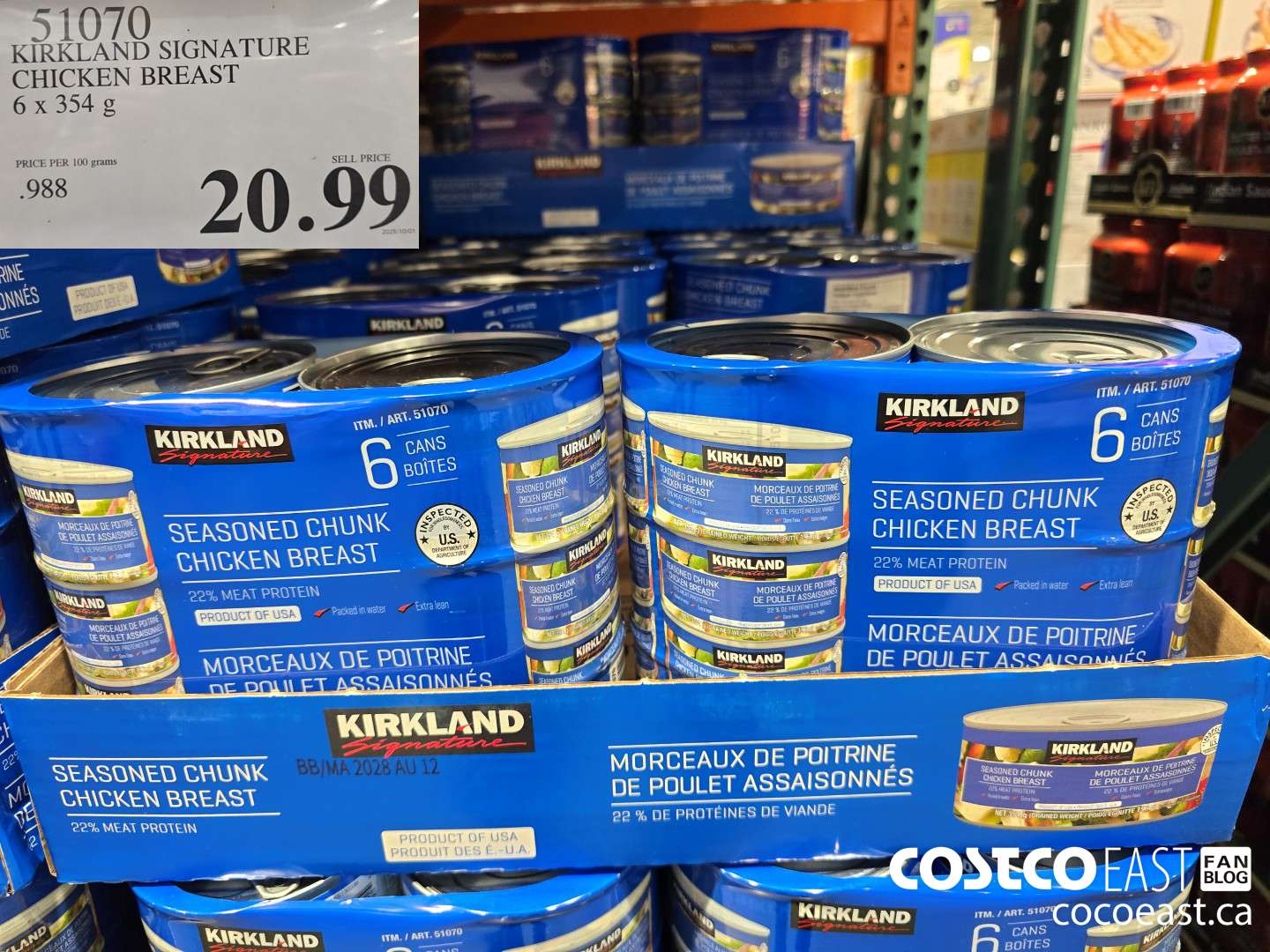 51070 KIRKLAND SIGNATURE CHICKEN BREAST 6 x 354 g $20.99