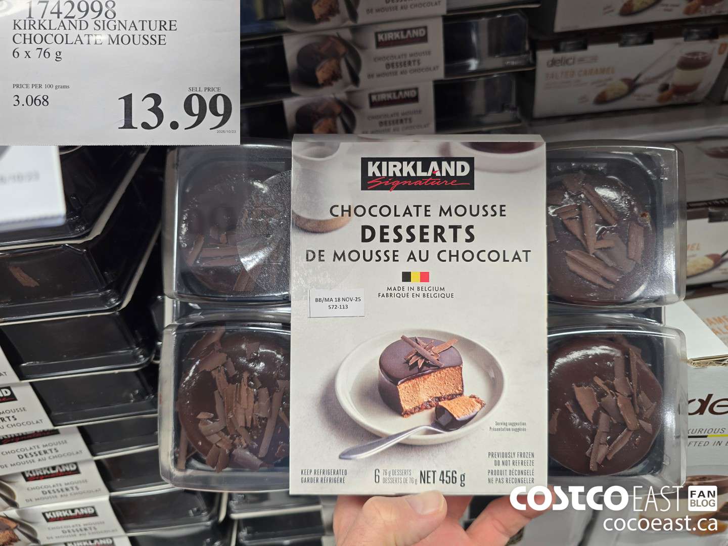 1742998 KIRKLAND SIGNATURE CHOCOLATE MOUSSE 6 X 76 G $13.99
