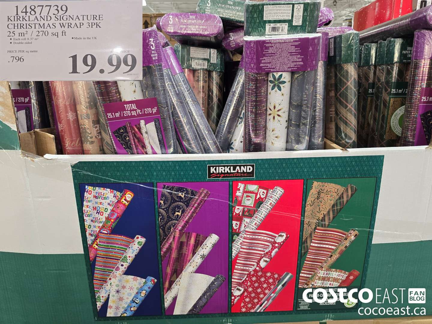 1487739 KIRKLAND SIGNATURE CHRISTMAS WRAP 3PK 25 m2 / 270 sq ft $19.99