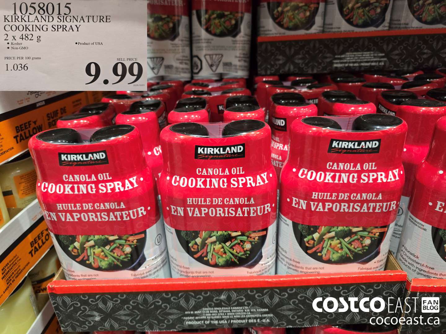 1058015 KIRKLAND SIGNATURE COOKING SPRAY 2 x 482 g $9.99