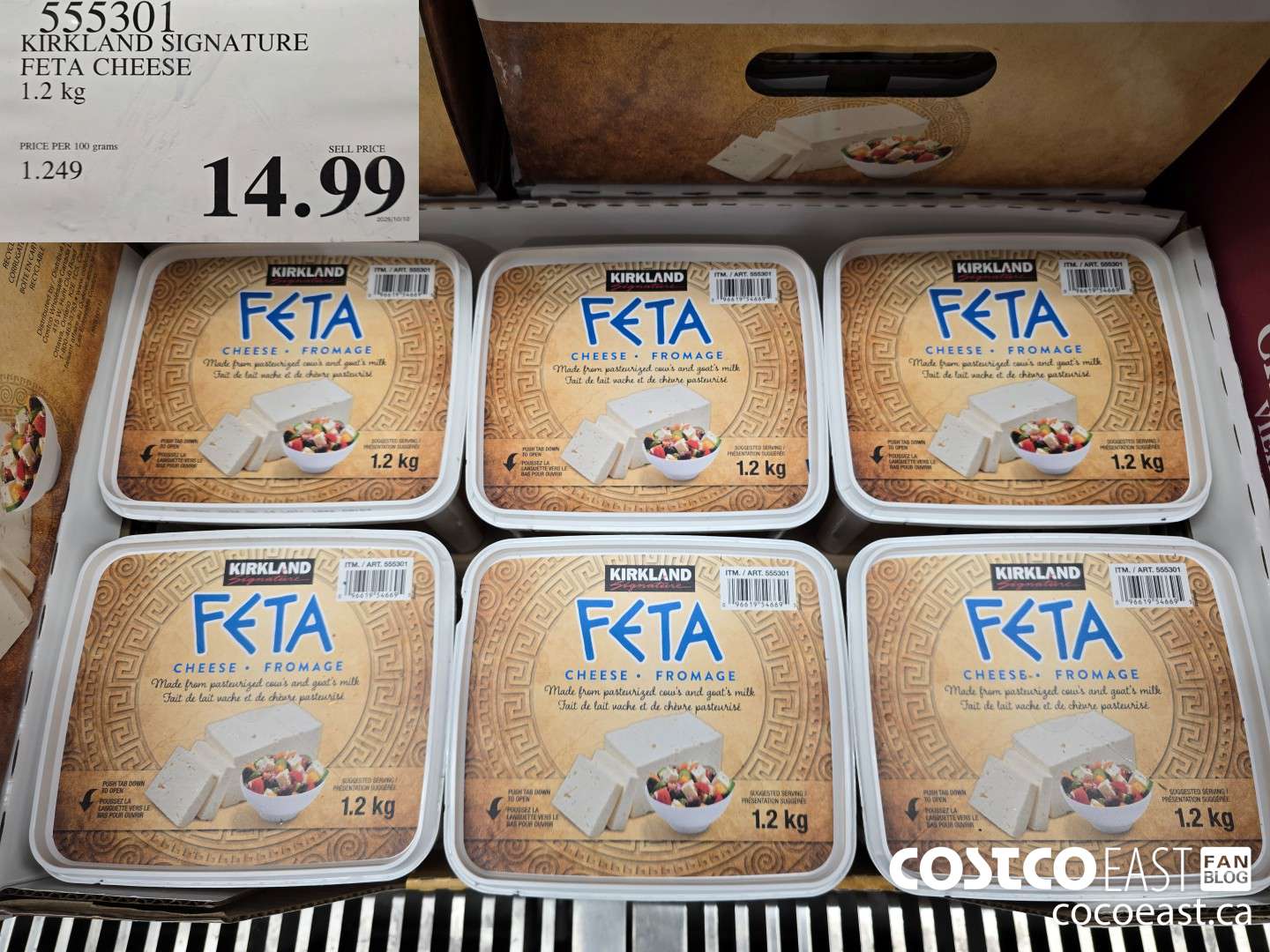 555301 KIRKLAND SIGNATURE FETA CHEESE 1.2 KG $14.99
