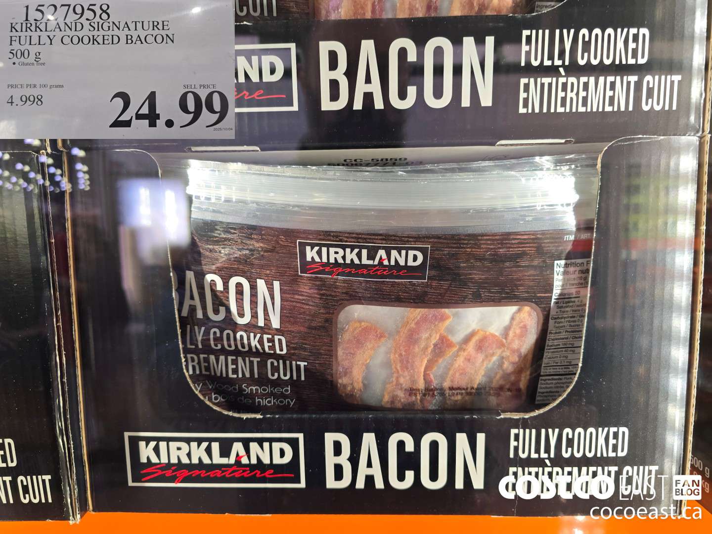 1527958 KIRKLAND SIGNATURE FULLY COOKED BACON 500 G $24.99
