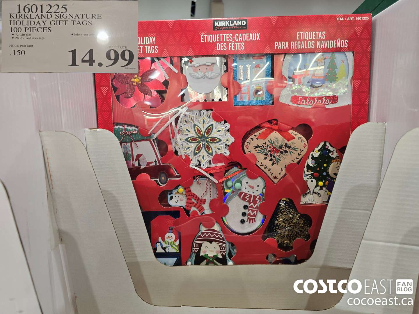 1601225 KIRKLAND SIGNATURE HOLIDAY GIFT TAGS 100 PIECES $14.99