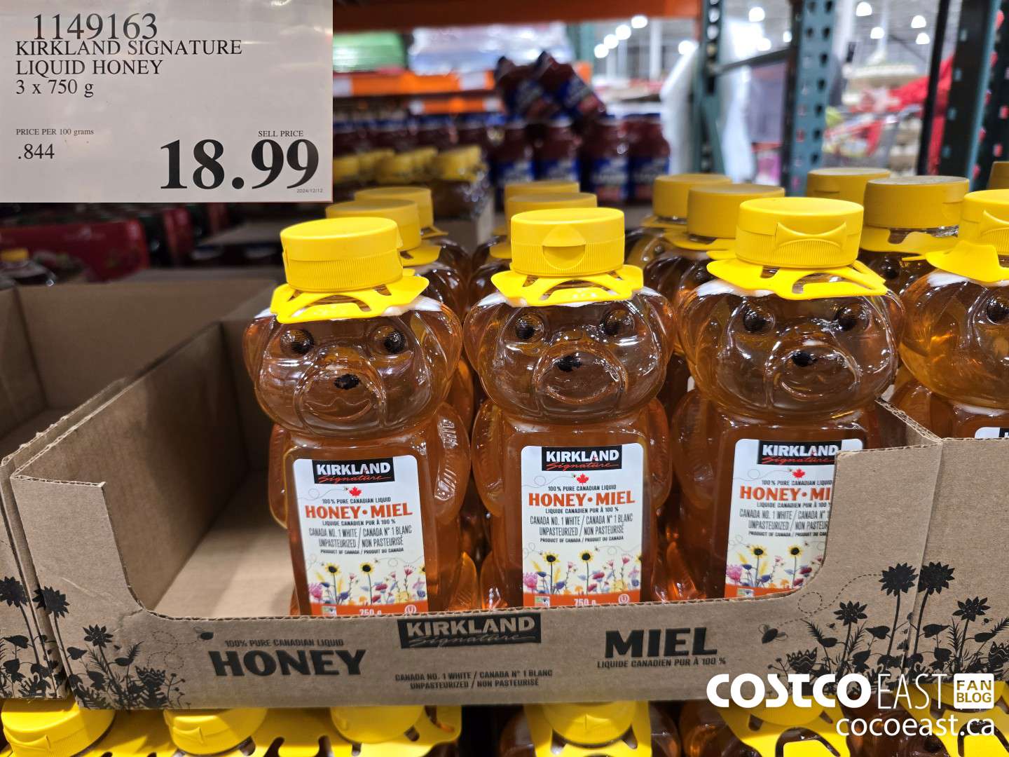 1149163 KIRKLAND SIGNATURE LIQUID HONEY 3 X 750 g $18.99