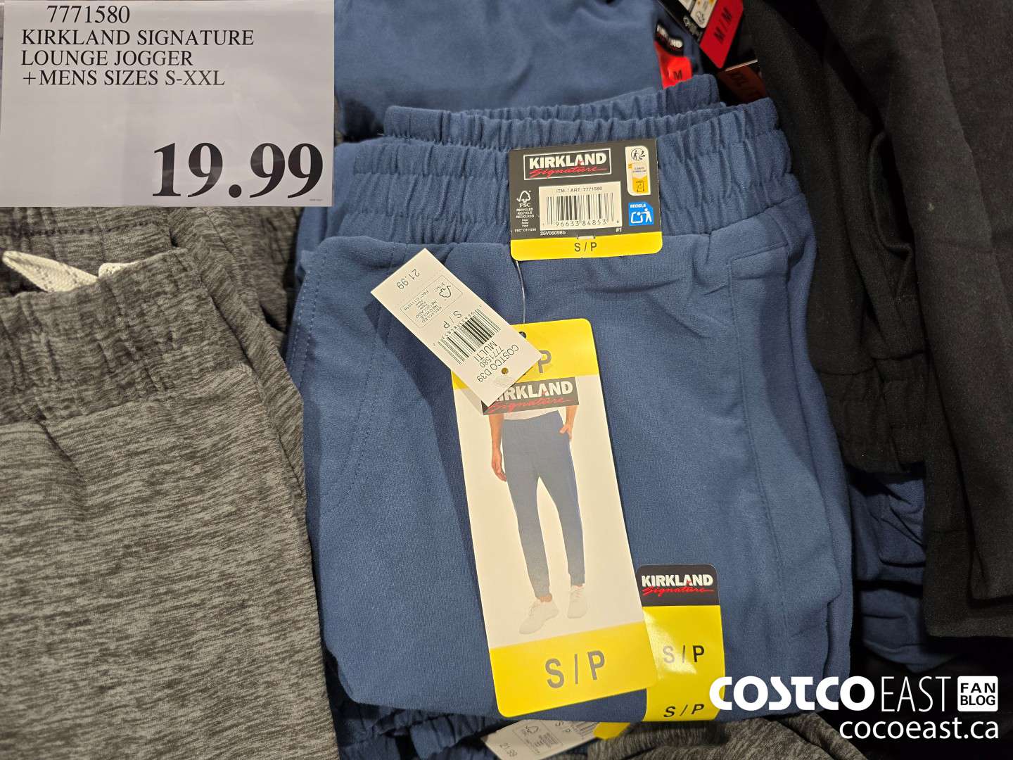 7771580 KIRKLAND SIGNATURE LOUNGE JOGGER +MENS SIZES S-XXL $19.99