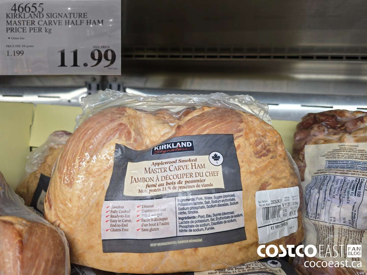 46655 KIRKLAND SIGNATURE MASTER CARVE HALF HAM PRICE PER KG $11.99