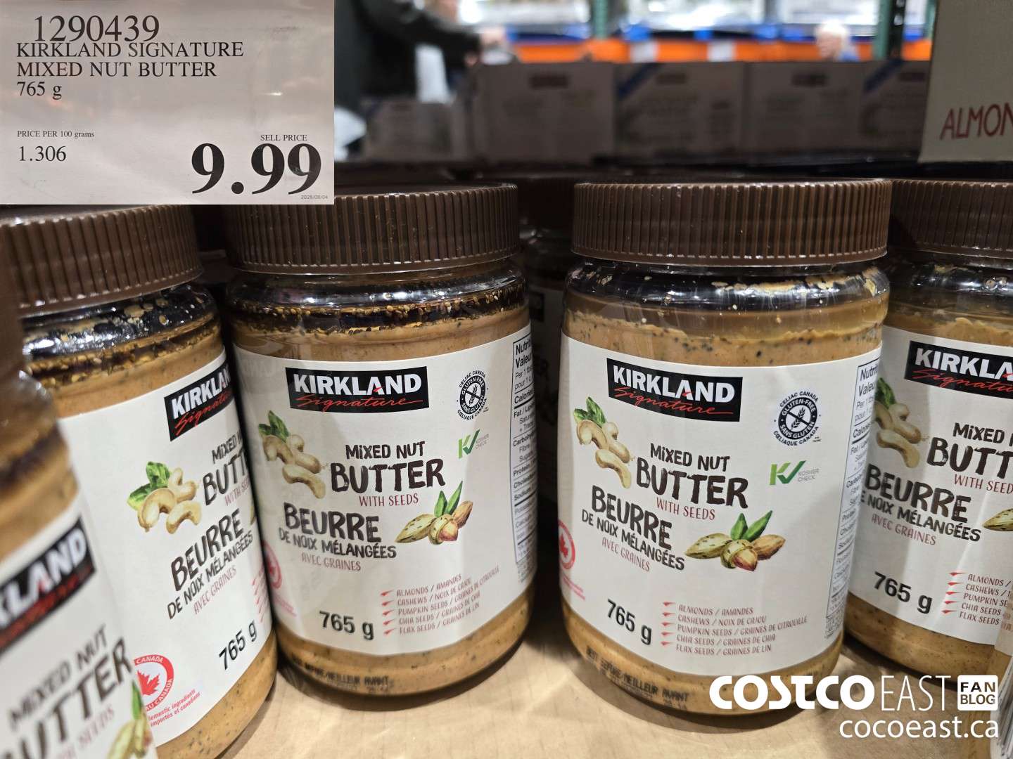 1290439 KIRKLAND SIGNATURE MIXED NUT BUTTER 765g $9.99