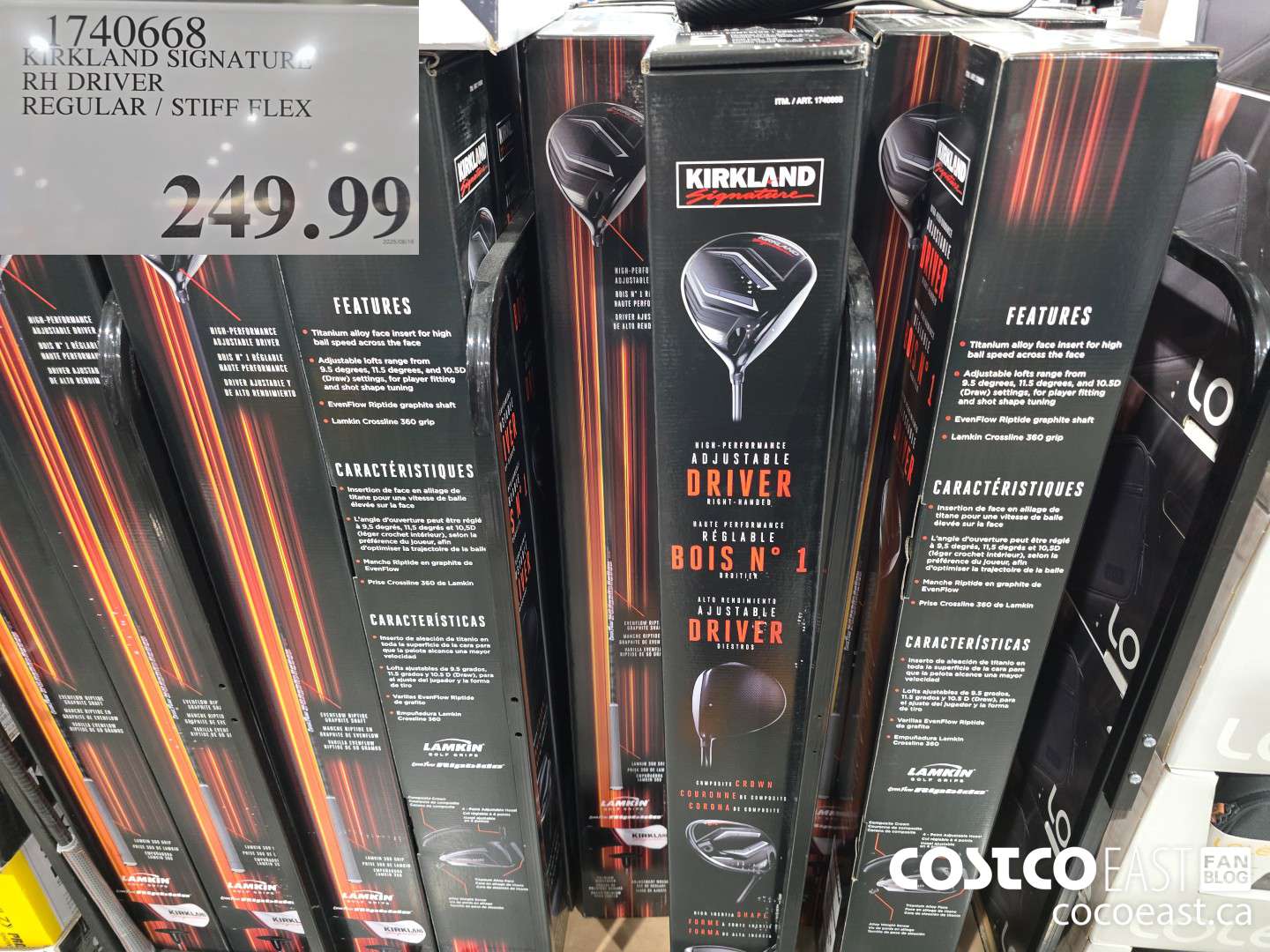 1740668 KIRKLAND SIGNATURE RH DRIVER REGULAR / STIFF FLEX $249.99