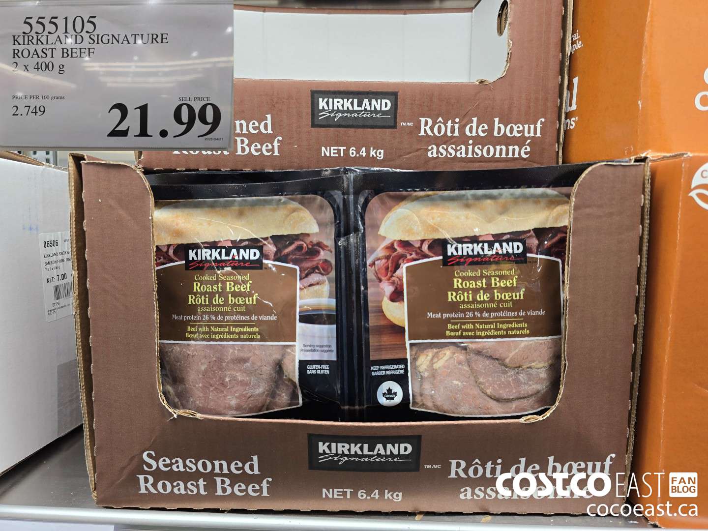 555105 KIRKLAND SIGNATURE ROAST BEEF 2 X 400 G $21.99