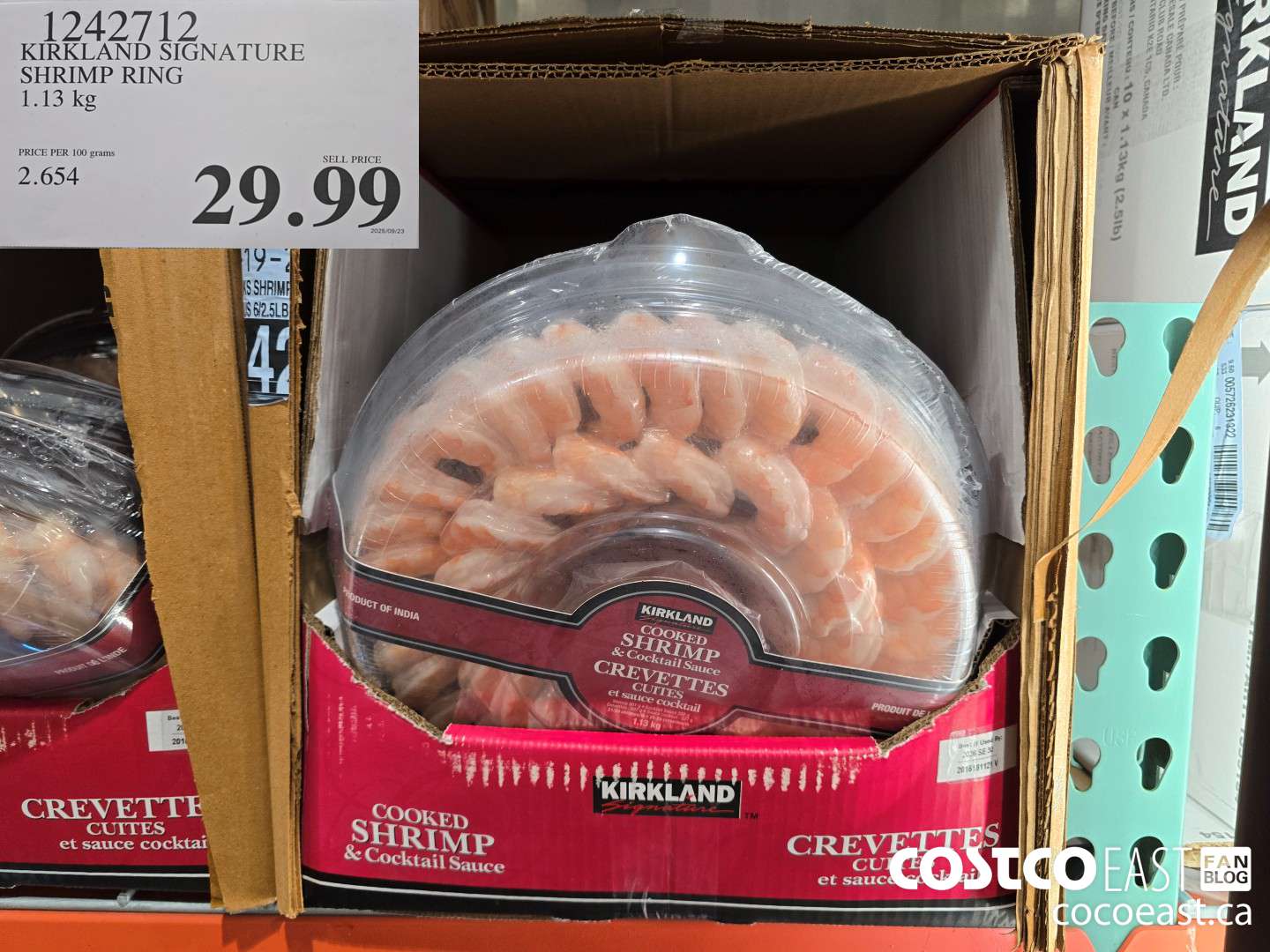 1242712 KIRKLAND SIGNATURE SHRIMP RING 1.13 KG $29.99