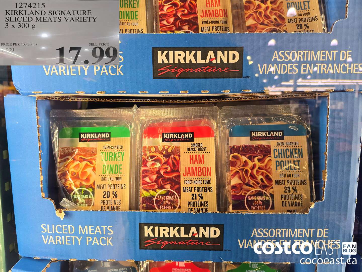 1274215 KIRKLAND SIGNATURE SLICED MEAT VARIETY 3 X 300 G $17.99