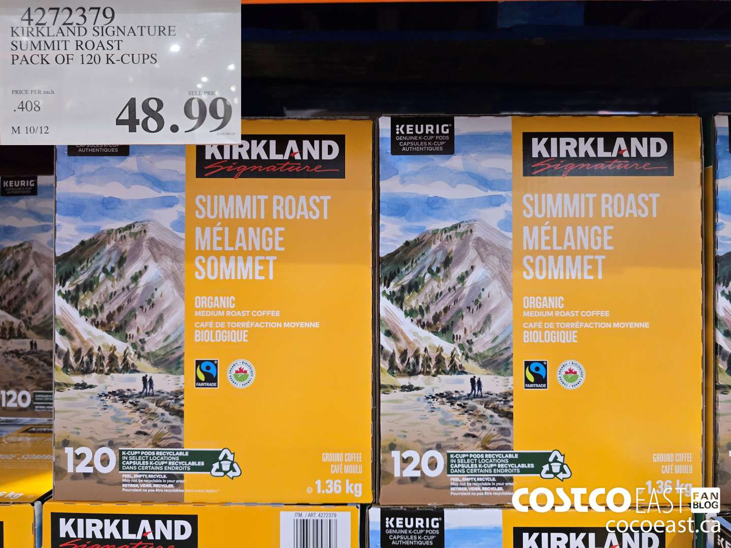 4272379 KIRKLAND SIGNATURE SUMMIT ROAST PACK OF 120 K-CUPS $48.99