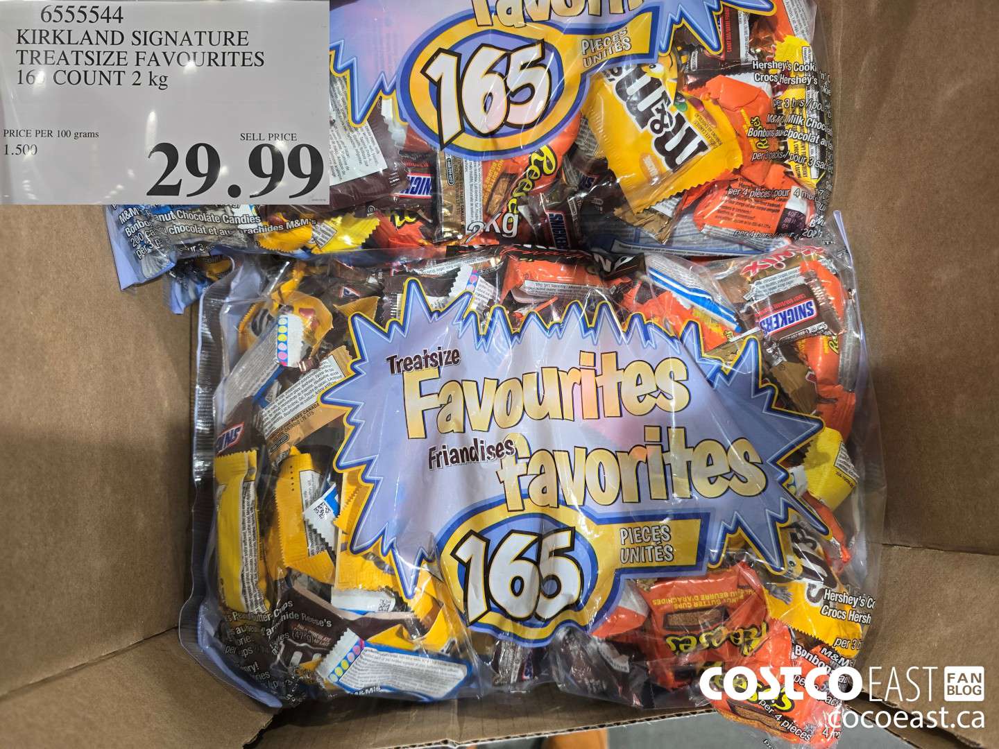 6555544 KIRKLAND SIGNATURE TREATSIZE FAVOURITES 165 COUNT 2 KG $29.99