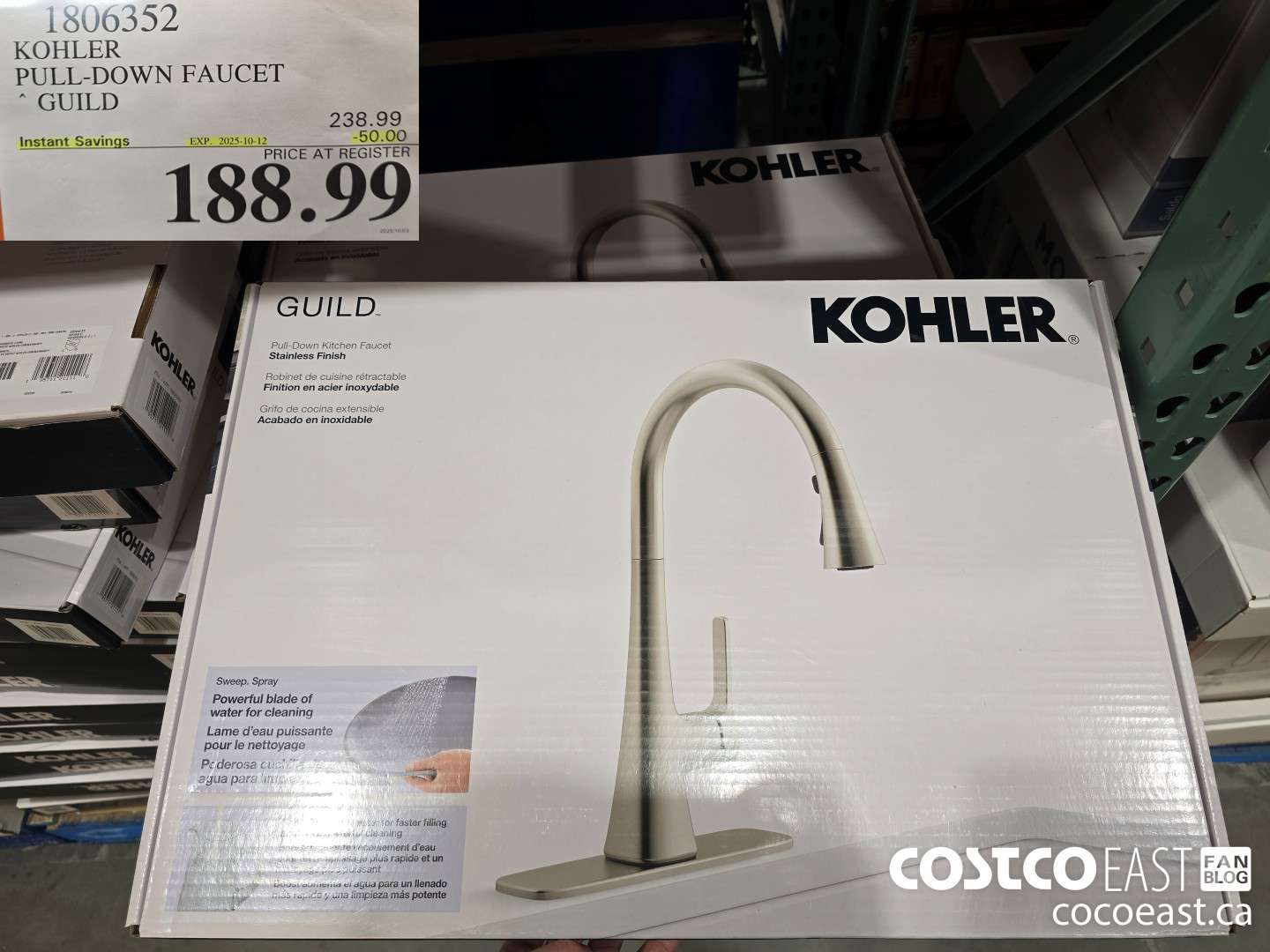 1806352 KOHLER PULL-DOWN FAUCET GUILD ($50.00 INSTANT SAVINGS EXPIRES ON 2025-10-12) $188.99