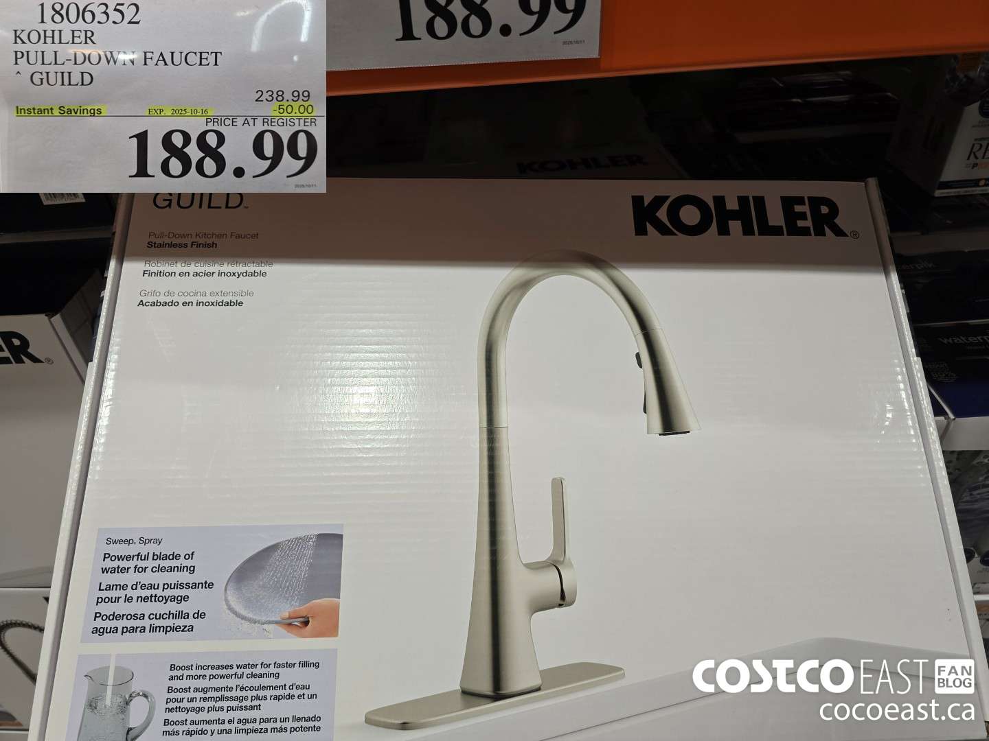 1806352 KOHLER PULL-DOWN FAUCET GUILD ($50.00 INSTANT SAVINGS EXPIRES ON 2025-10-16) $188.99