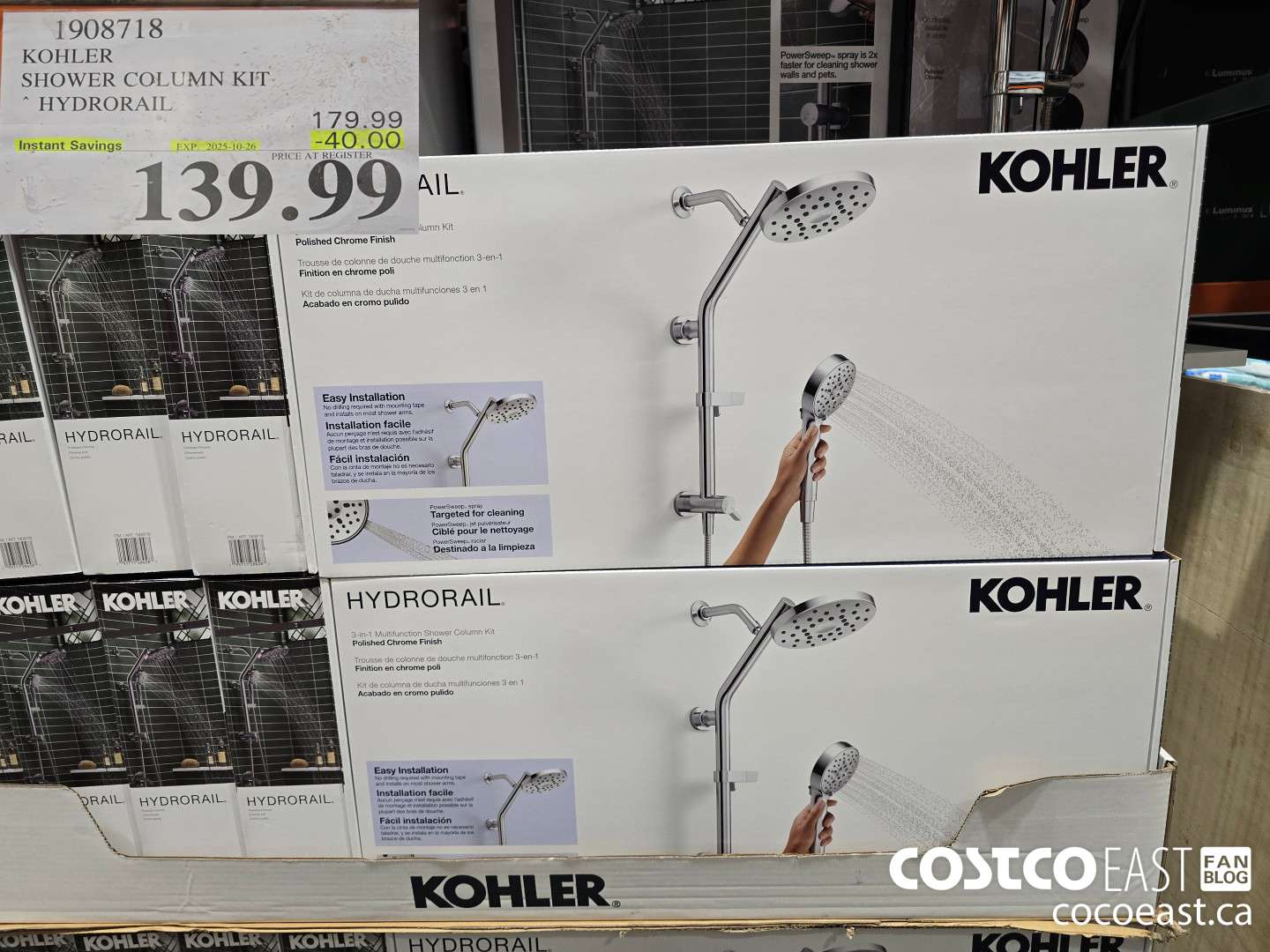 1908718 KOHLER SHOWER COLUMN KIT * HYDRORAIL ($40.00 INSTANT SAVINGS EXPIRES ON 2025-10-26) $139.99
