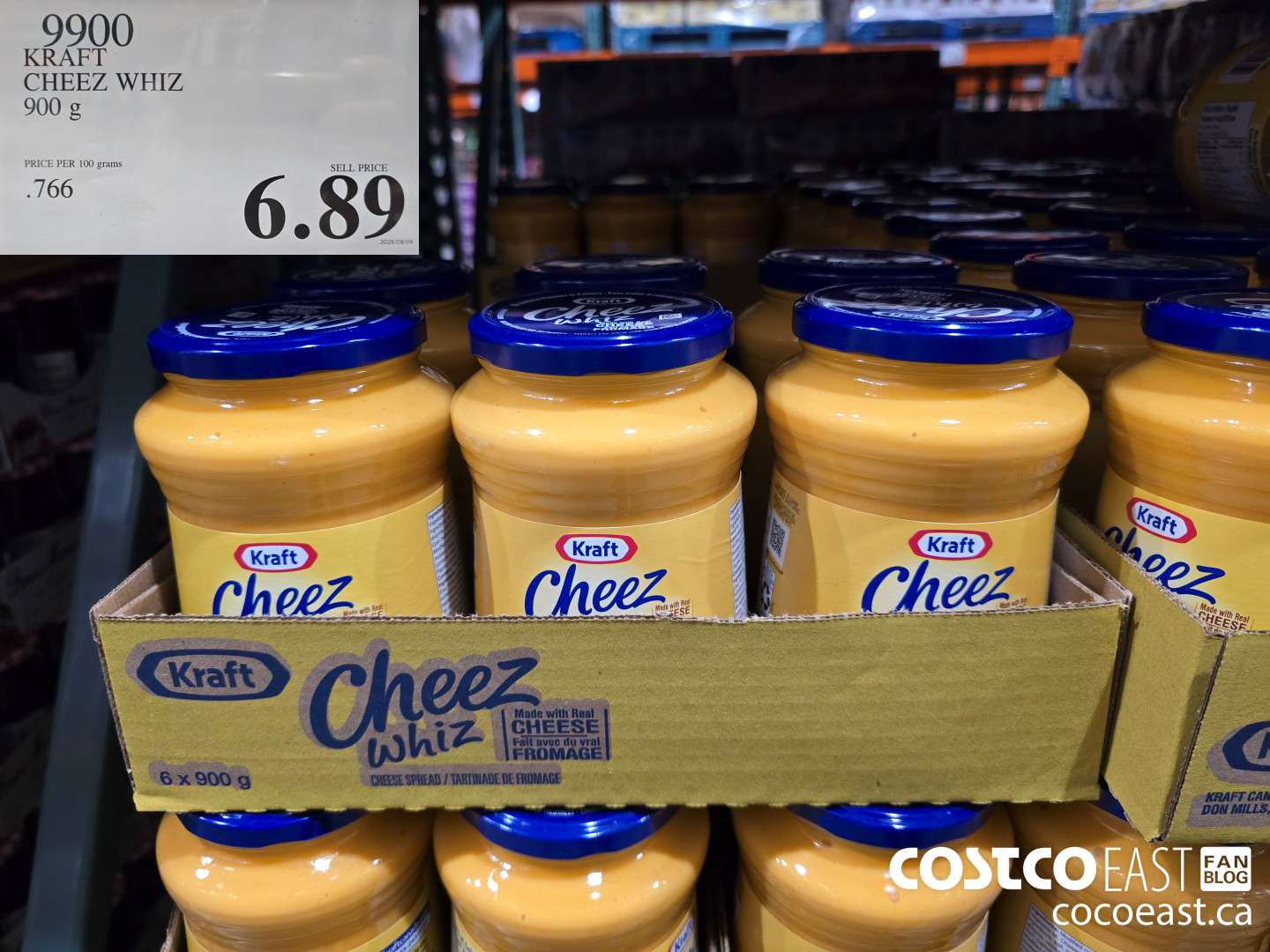 9900 KRAFT CHEEZ WHIZ 900 G $6.89