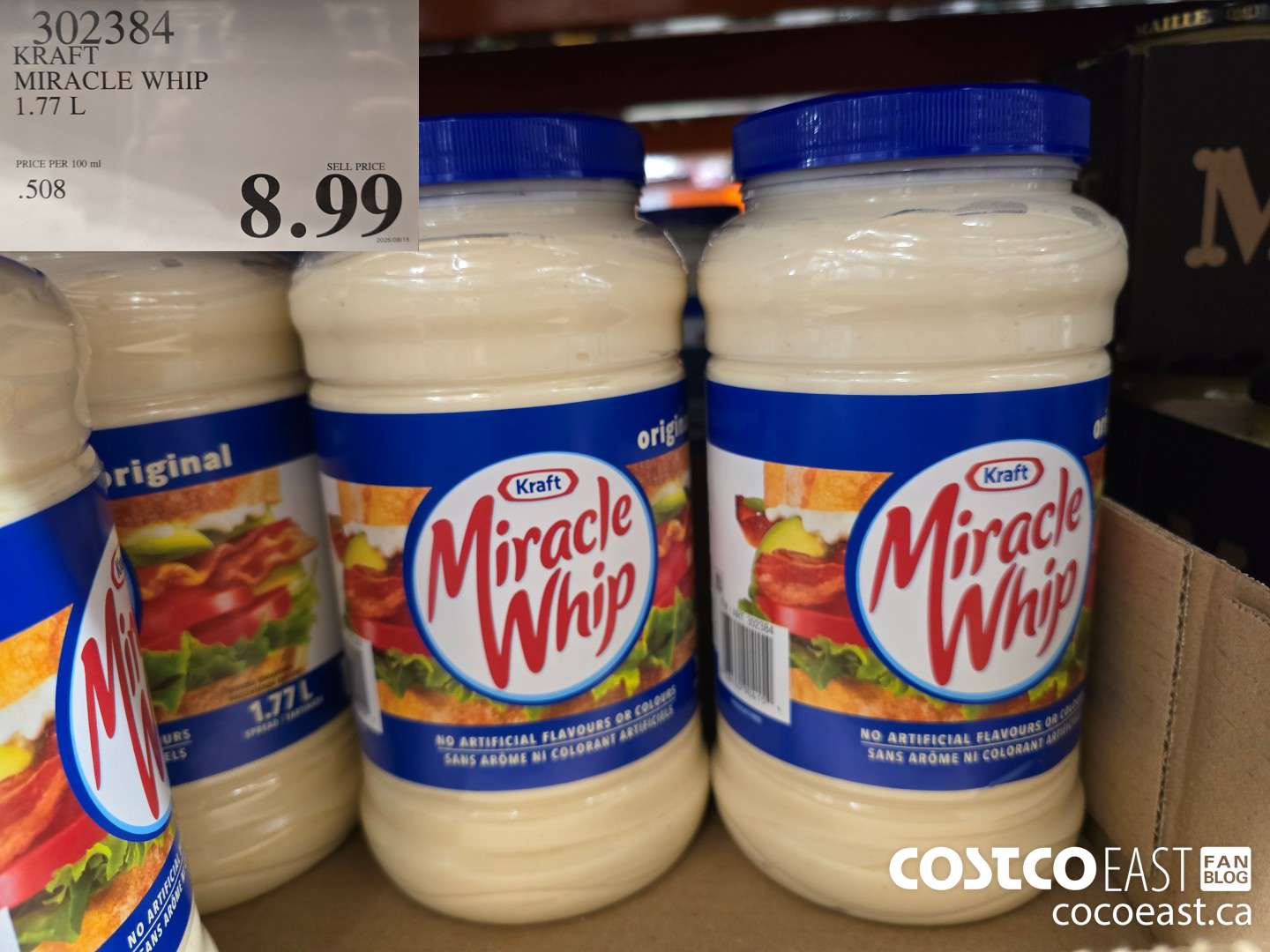 302384 KRAFT MIRACLE WHIP 1.77 L $8.99