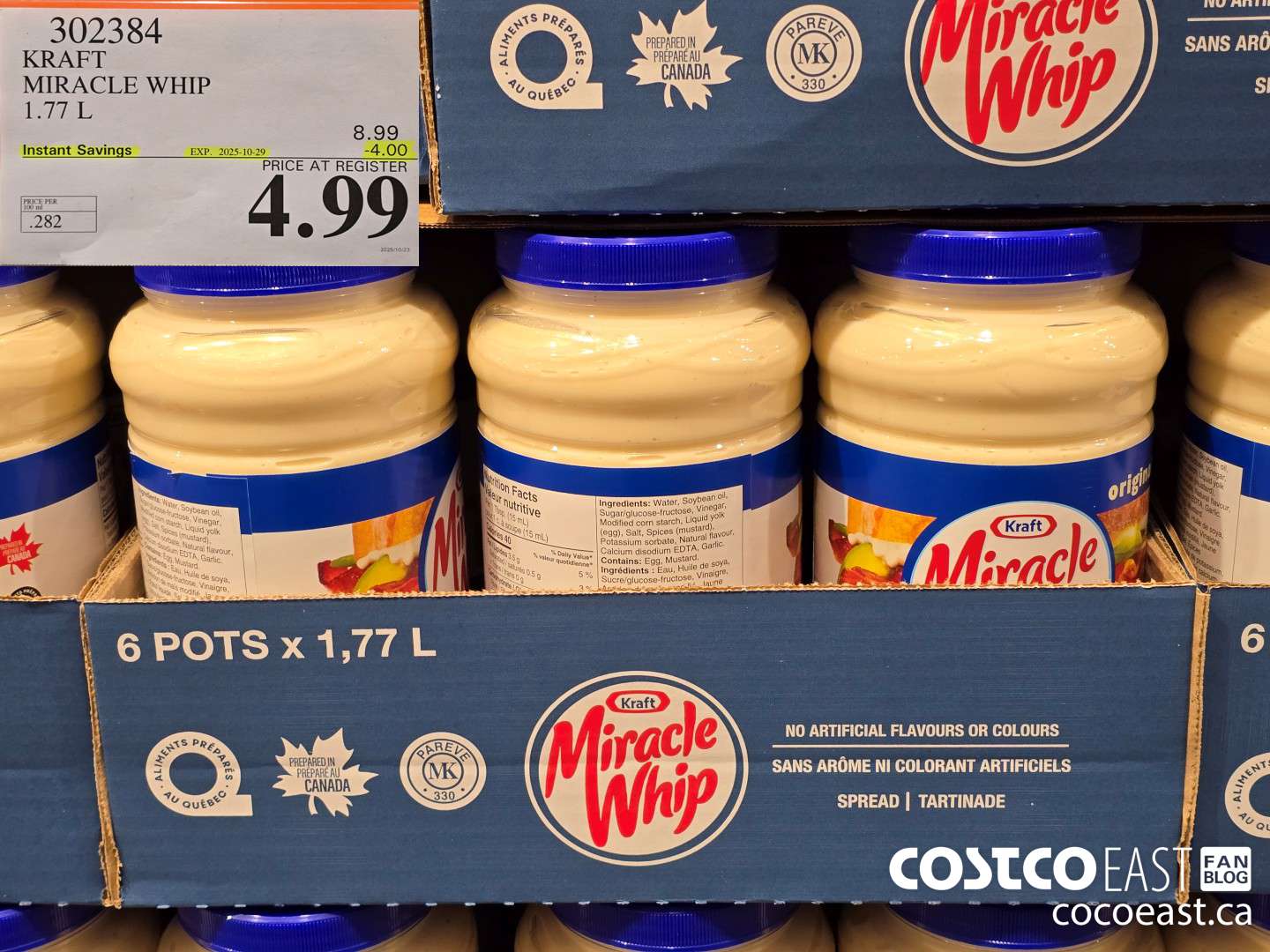 302384 KRAFT MIRACLE WHIP 1.77 L ($4.00 INSTANT SAVINGS EXPIRES ON 2025-10-29) $4.99