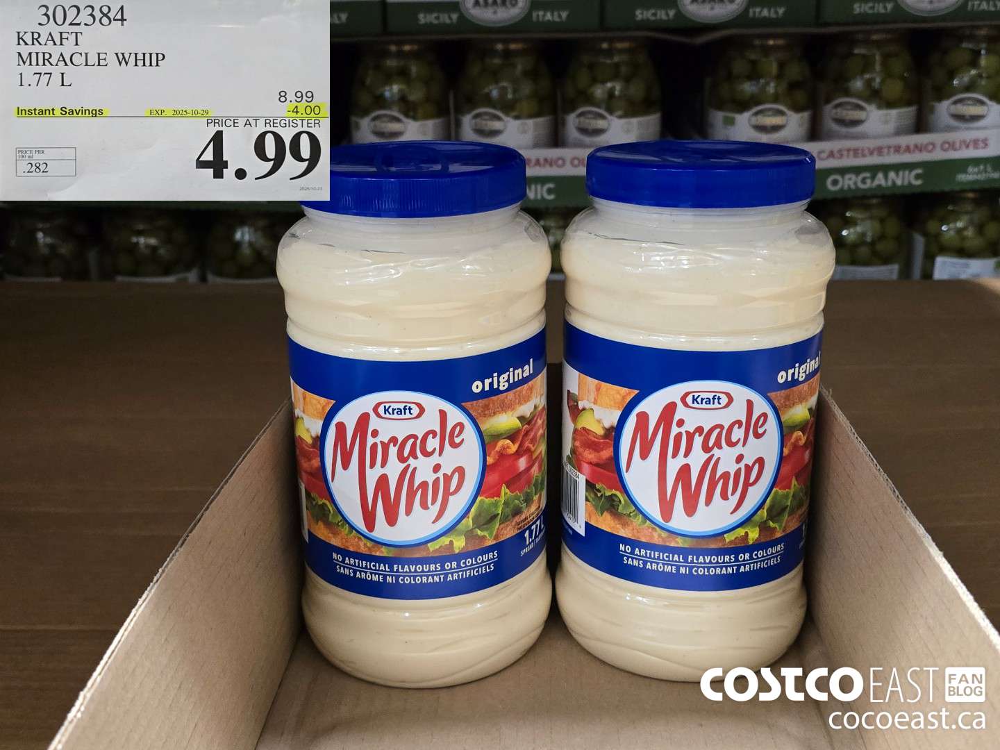 302384 KRAFT MIRACLE WHIP 1.77 L ($4.00 INSTANT SAVINGS EXPIRES ON 2025-10-29) $4.99