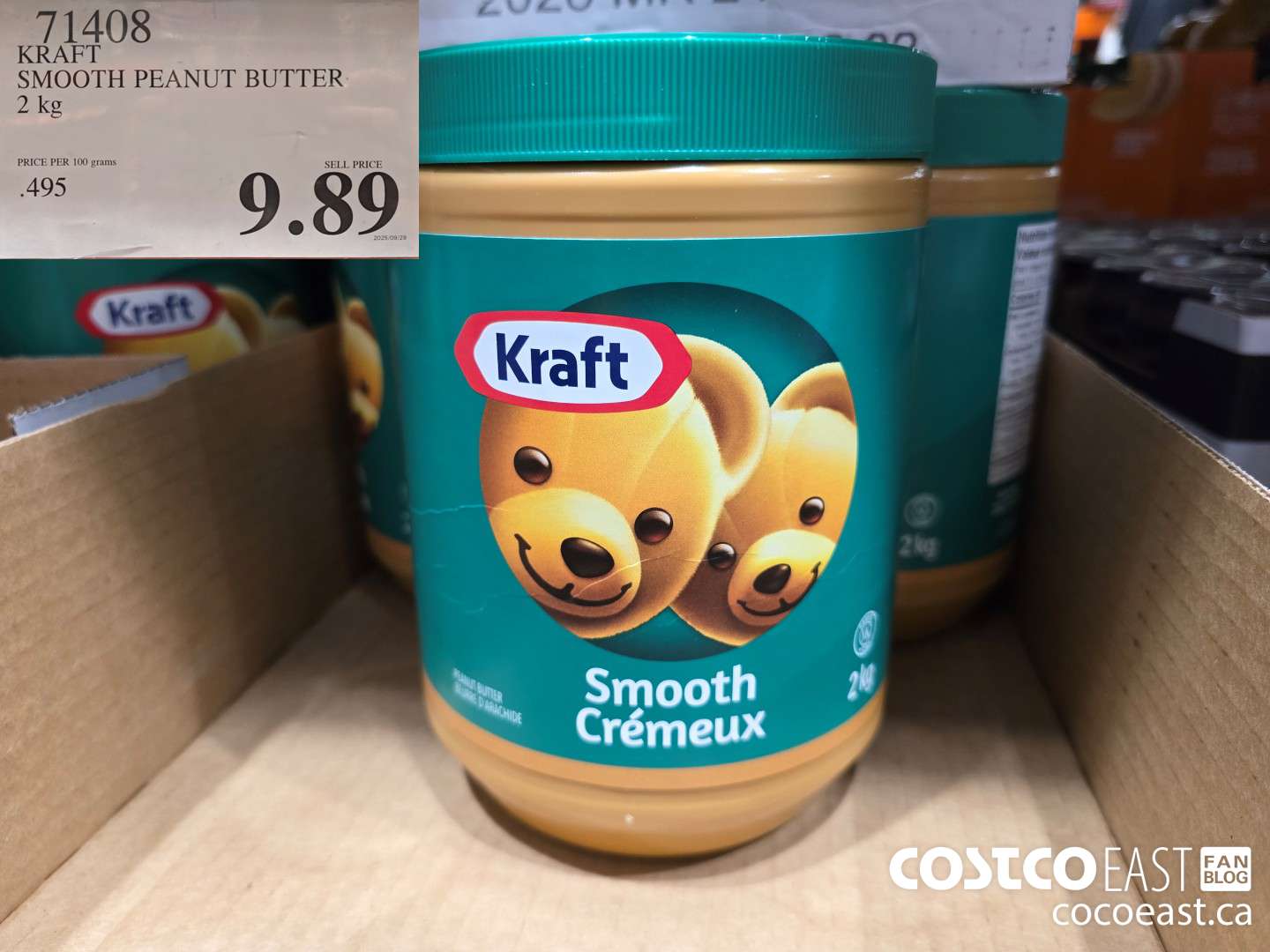 71408 KRAFT SMOOTH PEANUT BUTTER 2 KG $9.89