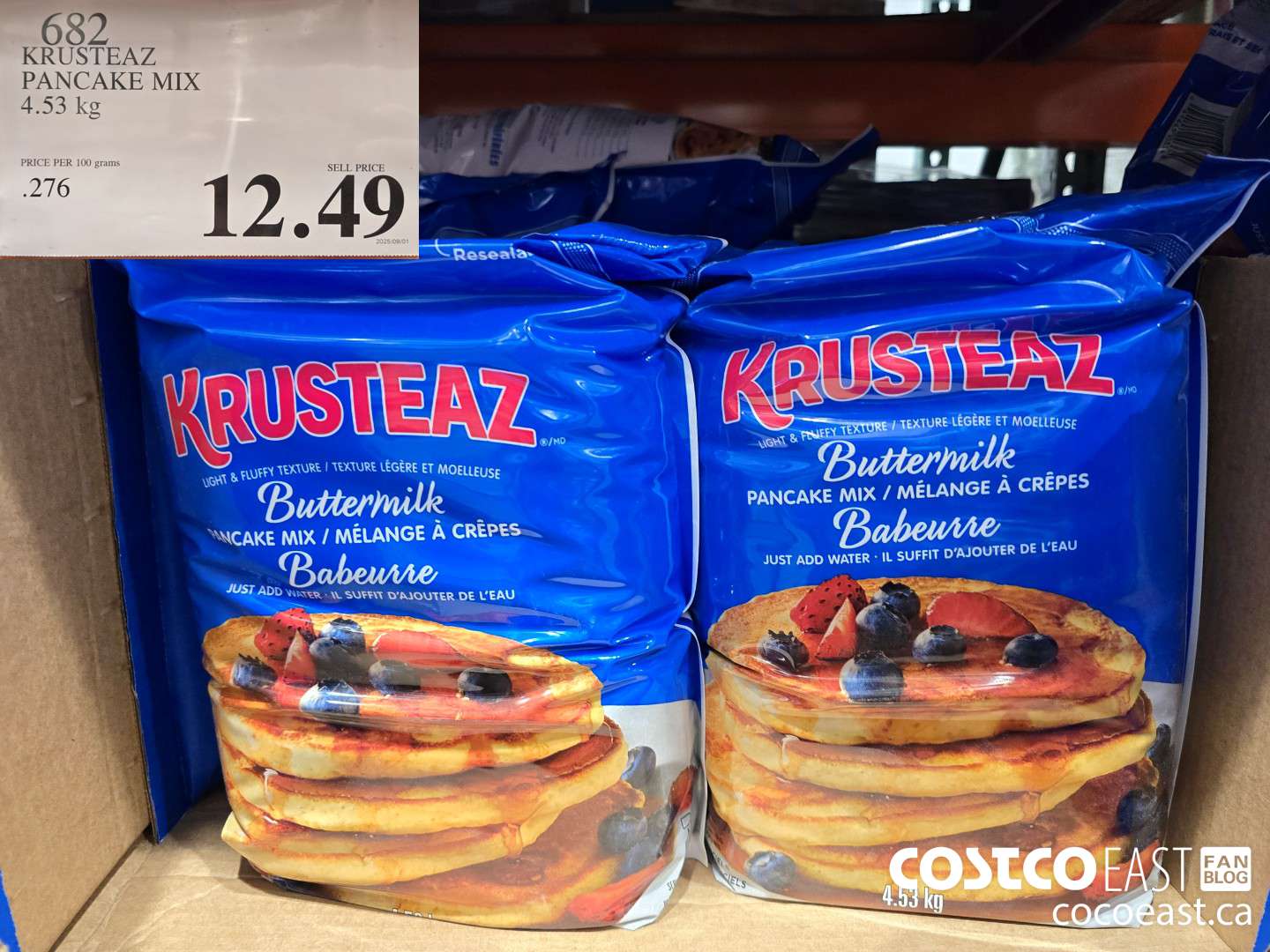 682 KRUSTEAZ PANCAKE MIX 4.53KG $12.49