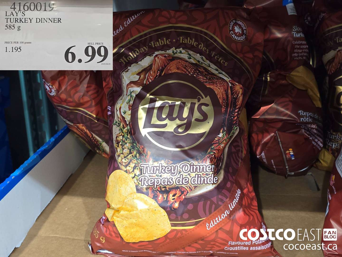 4160019 LAY'S TURKEY DINNER 585 G $6.99