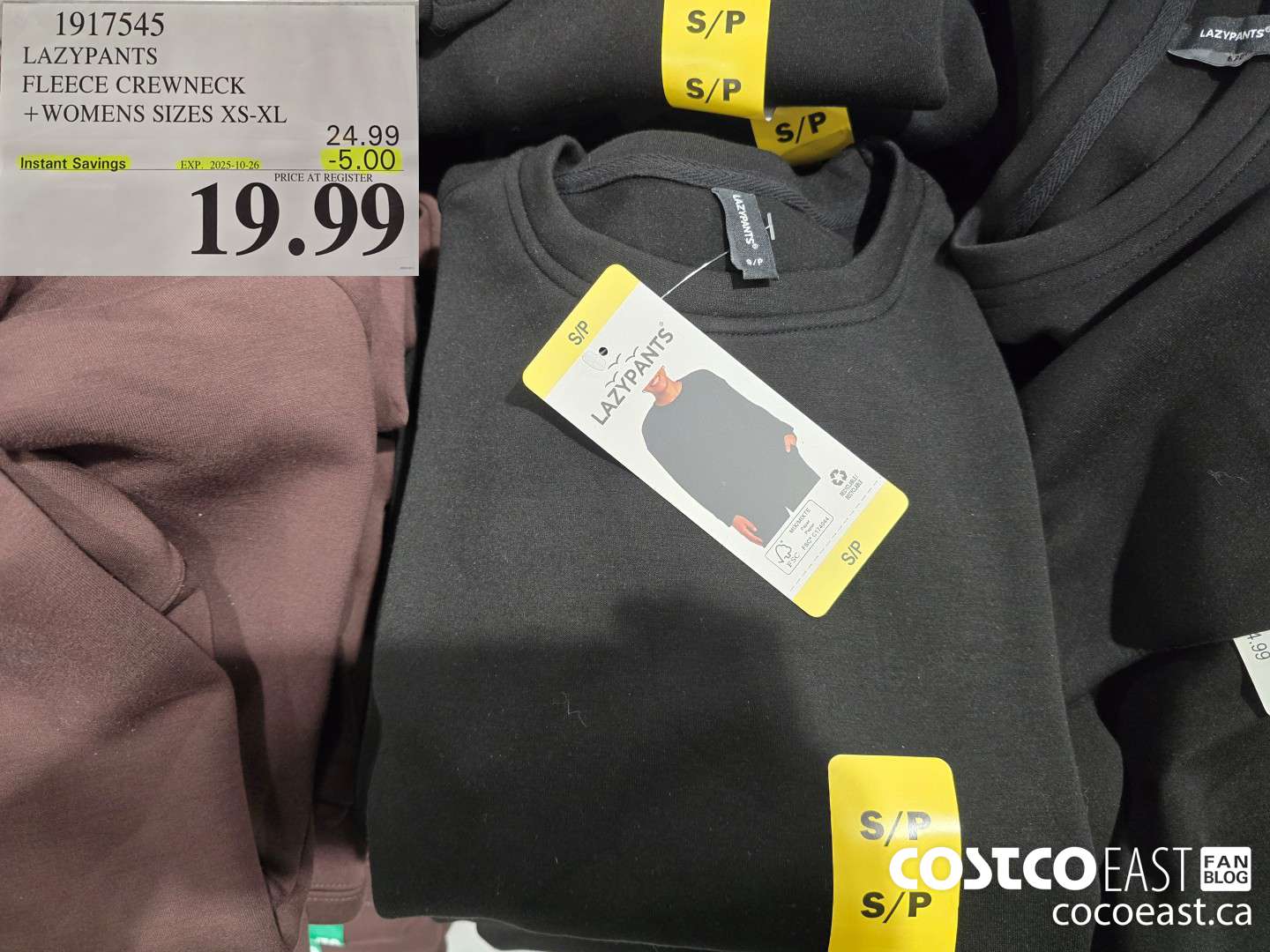 1917545 LAZYPANTS FLEECE CREWNECK +WOMENS SIZES XS-XL ($5.00 INSTANT SAVINGS EXPIRES ON 2025-10-26) $19.99