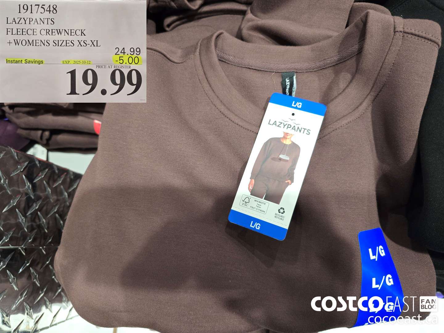 1917548 LAZYPANTS FLEECE CREWNECK +WOMENS SIZES XS - XL ($5.00 INSTANT SAVINGS EXPIRES ON 2025-10-12) $19.99