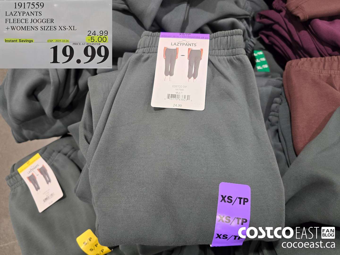 1917559 LAZYPANTS FLEECE JOGGER +WOMENS SIZES XS-XL ($5.00 INSTANT SAVINGS EXPIRES ON 2025-10-26) $19.99