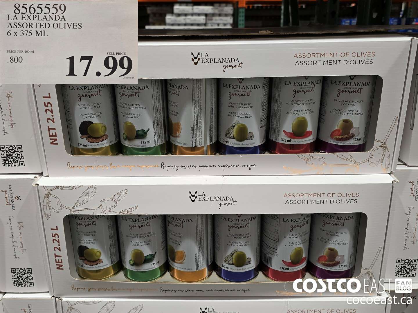 8565559 LA EXPLANDA ASSORTED OLIVES 6x 375 ML $17.99