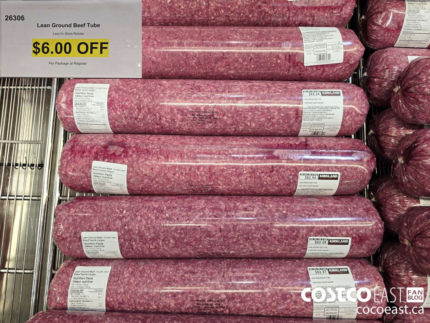 26306 LEAN GROUND BEEF TUBE ($6.00 INSTANT SAVINGS)
