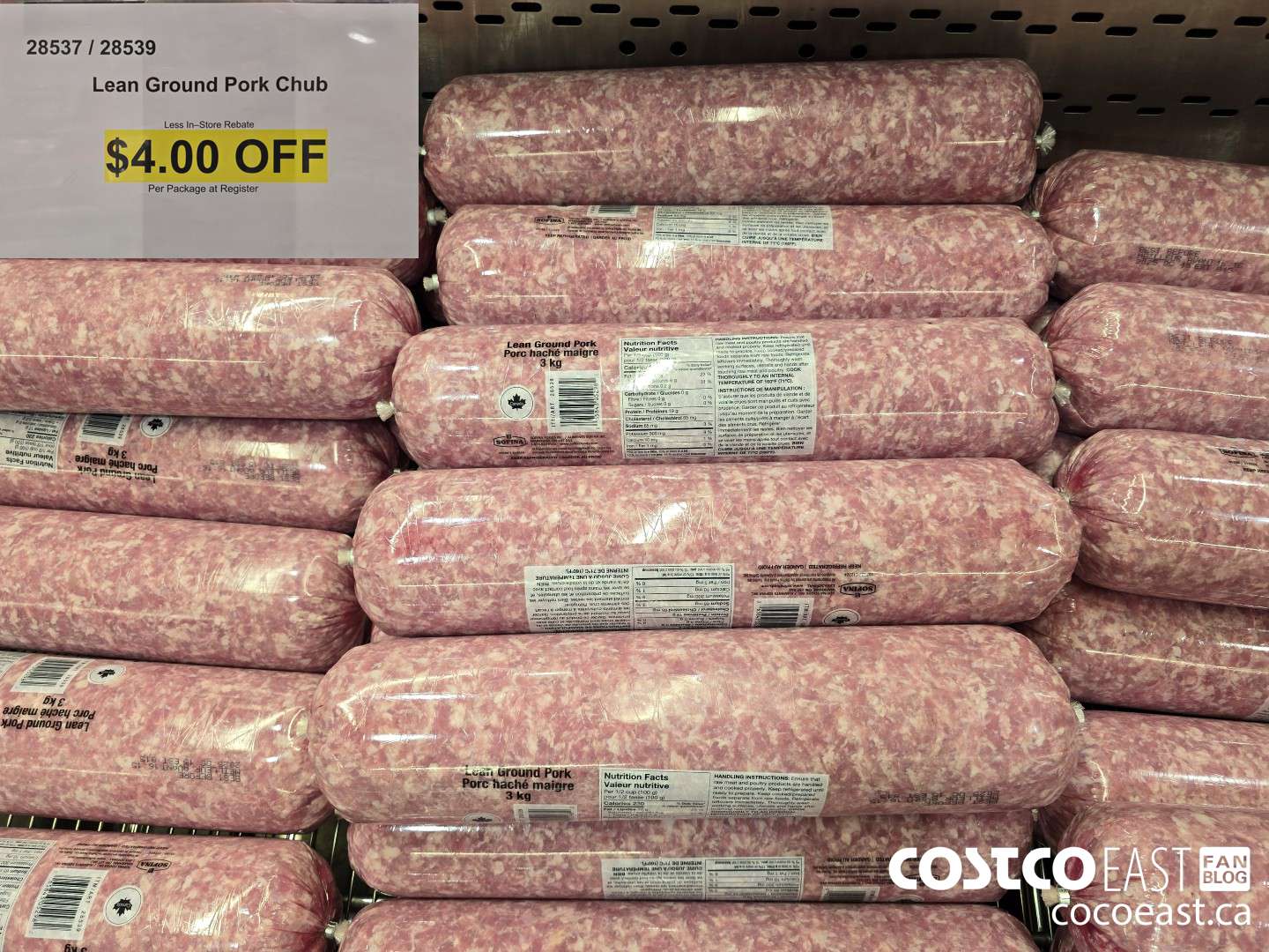 28537 LEAN GROUND PORK CHUB ($4.00 INSTANT SAVINGS)