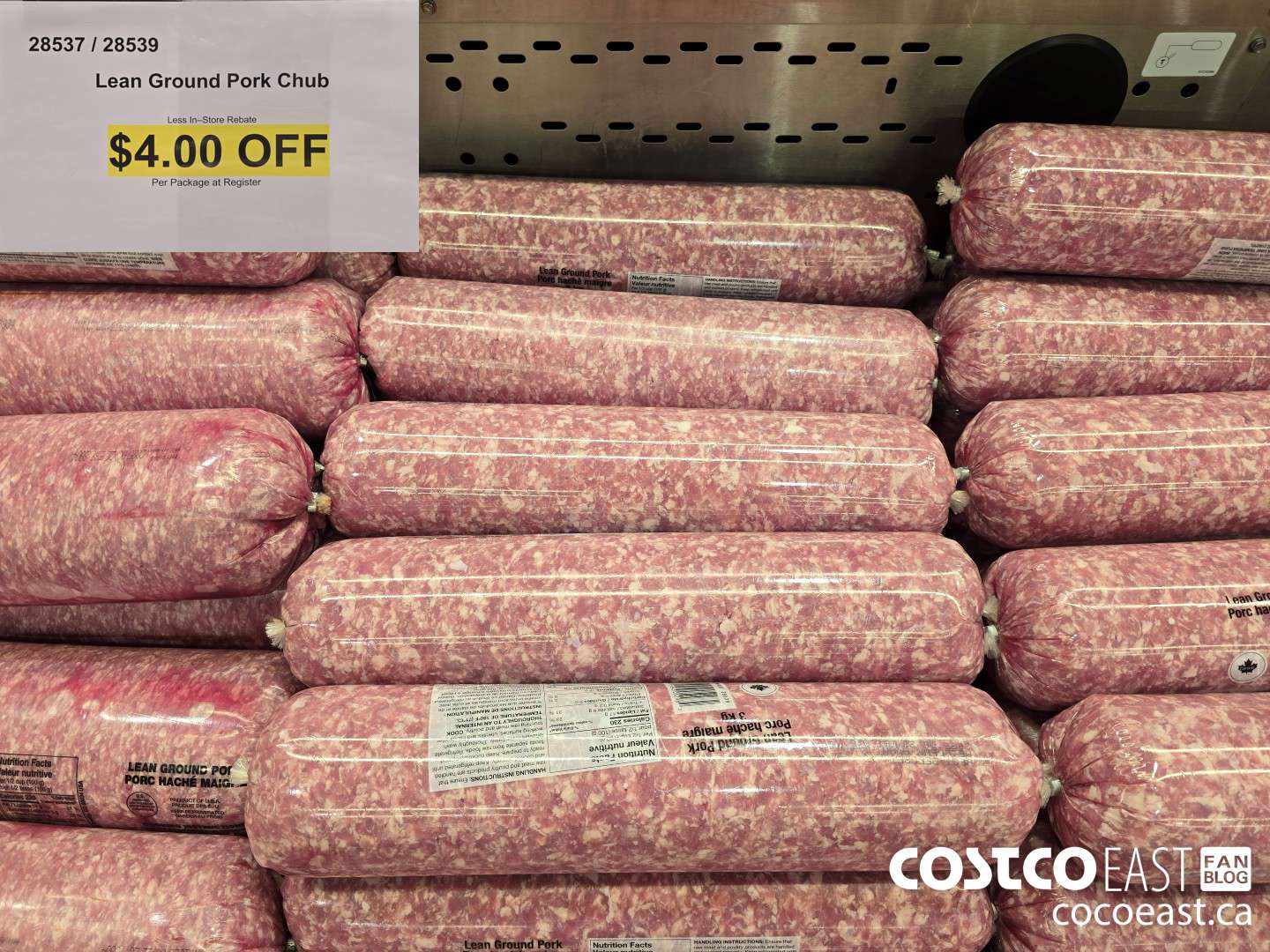 28537 LEAN GROUND PORK CHUB ($4.00 INSTANT SAVINGS)