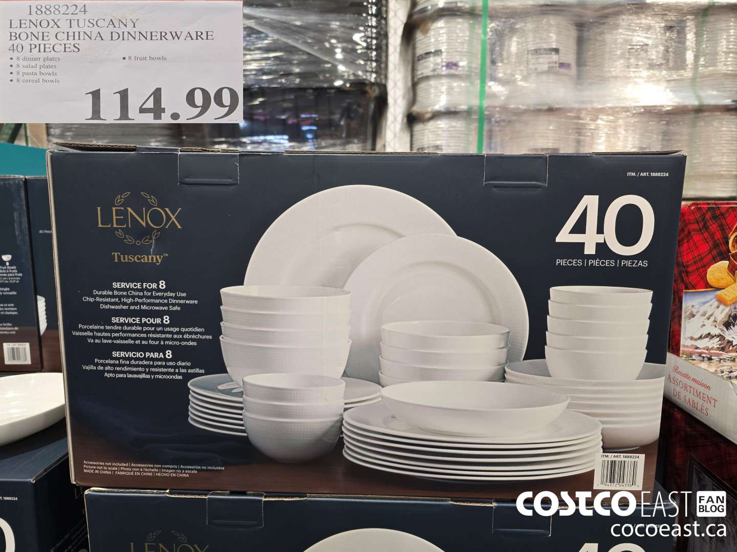 1888224 LENOX TUSCANY BONE CHINA DINNERWARE 40 PIECES $114.99