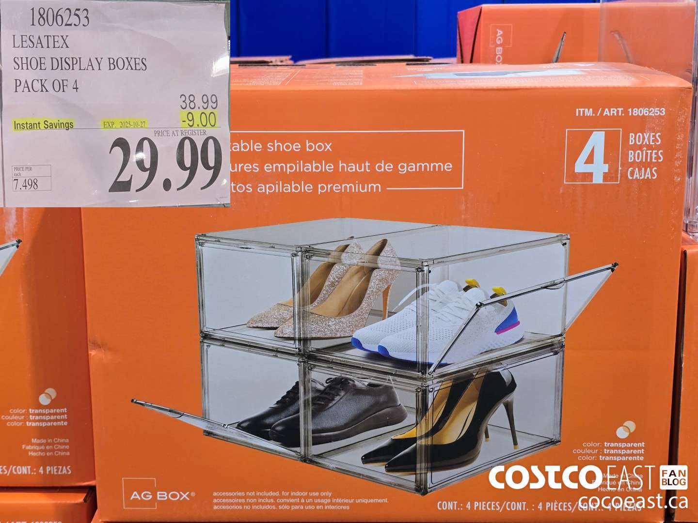 1806253 LESATEX SHOE DISPLAY BOXES PACK OF 4 ($9.00 INSTANT SAVINGS EXPIRES ON 2025-10-27) $29.99