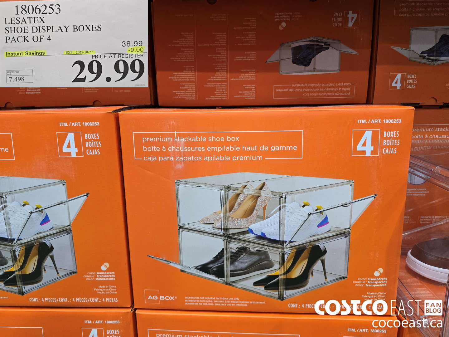 1806253 LESATEX SHOE DISPLAY BOXES PACK OF 4 ($9.00 INSTANT SAVINGS EXPIRES ON 2025-10-27) $29.99