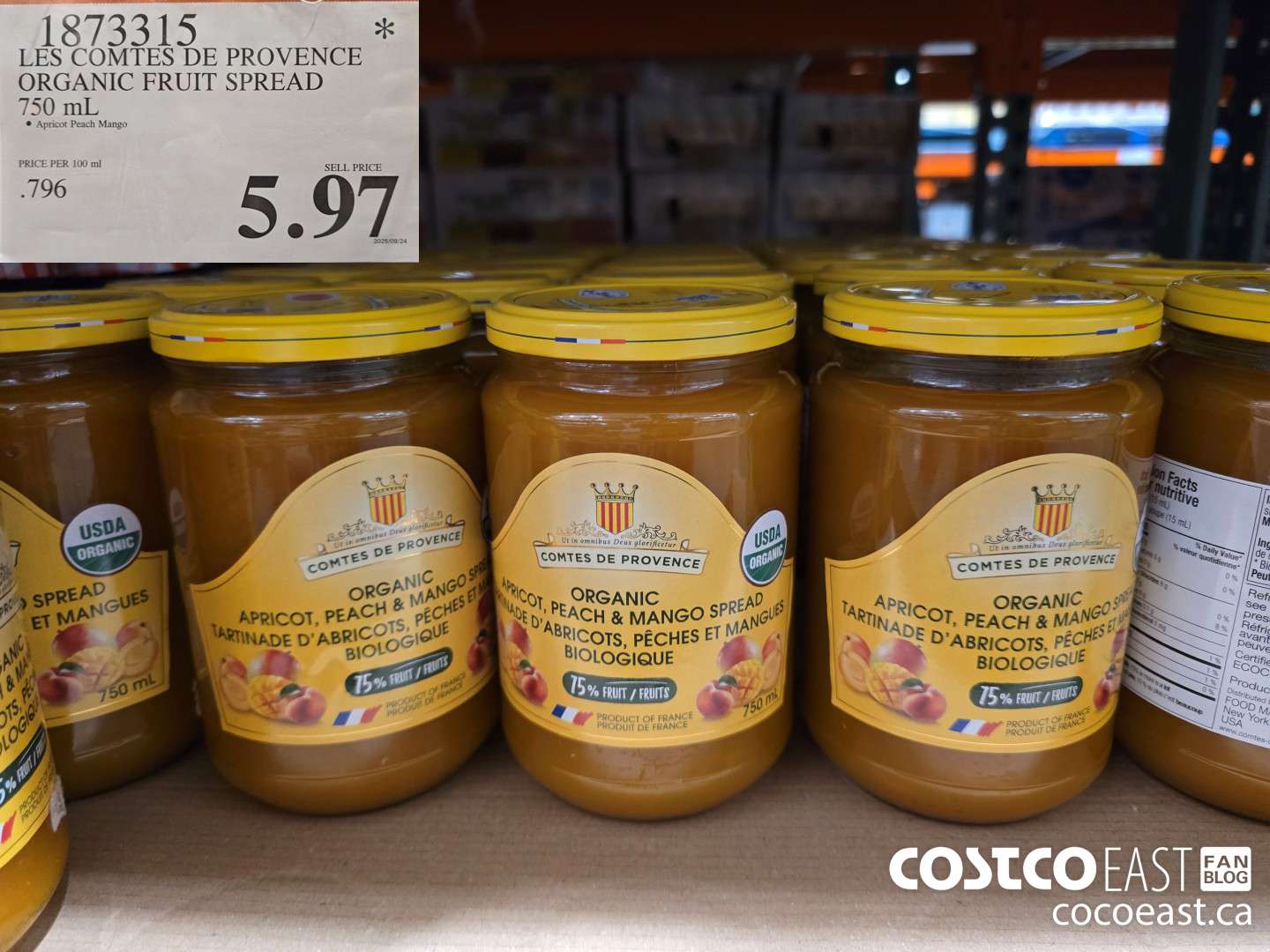 1873315 LES COMTES DE PROVENCE ORGANIC FRUIT SPREAD 750 mL $5.97