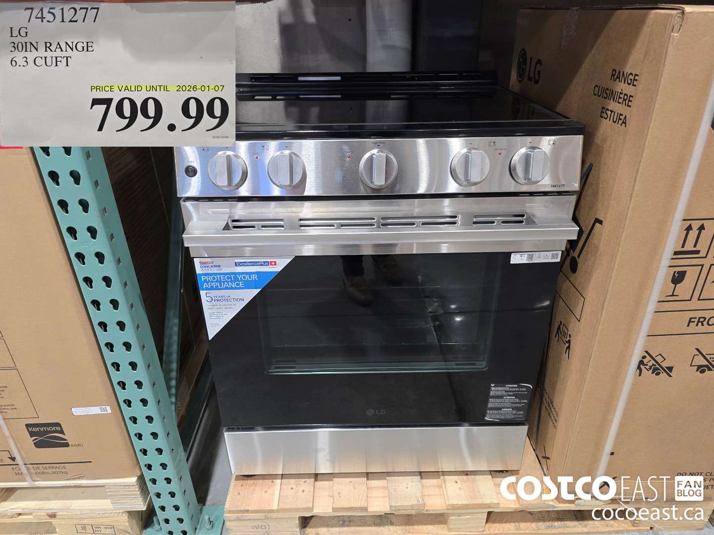 7451277 LG 30IN RANGE 6:3 CUFT $799.99