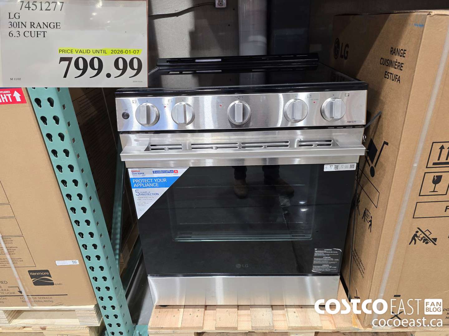 7451277 LG 30IN RANGE 6:3 CUFT $799.99