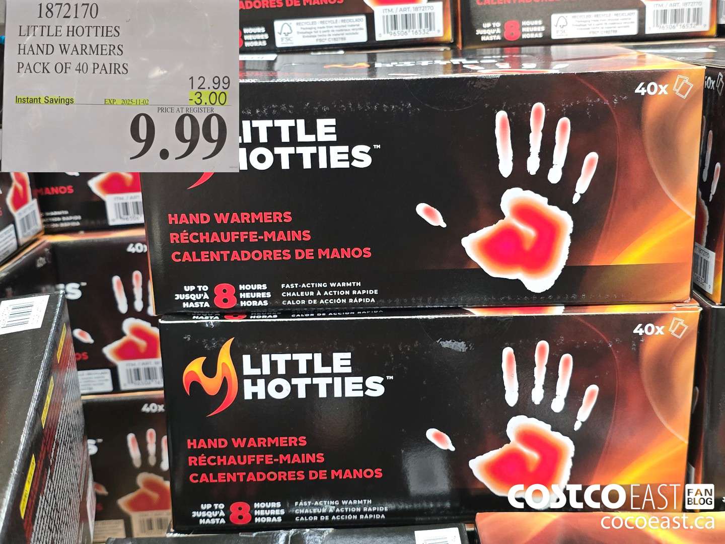 1872170 LITTLE HOTTIES HAND WARMERS PACK OF 40 PAIRS ($3.00 INSTANT SAVINGS EXPIRES ON 2025-11-02) $9.99